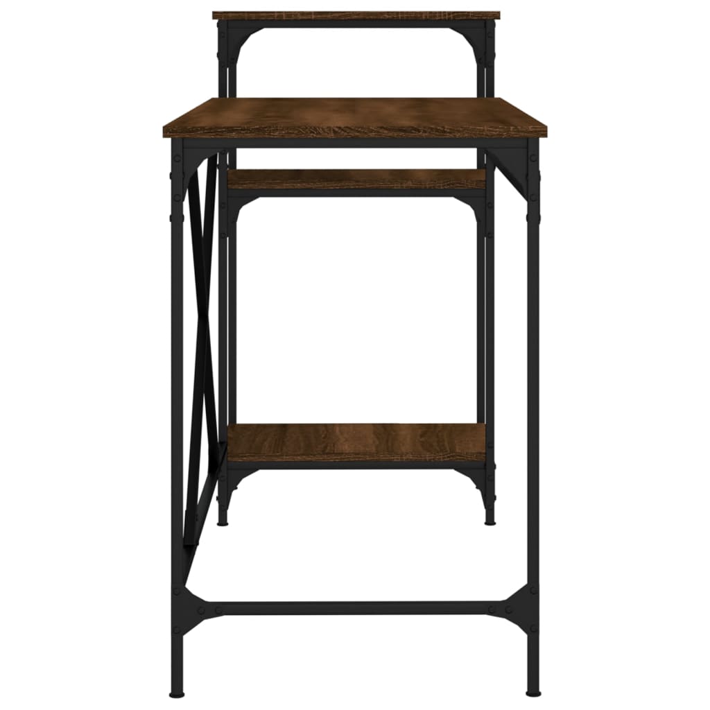 Schreibtisch mit Regal Braun Eichen-Optik 135x50x90 cm