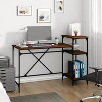Thumbnail for Schreibtisch mit Regal Braun Eichen-Optik 135x50x90 cm