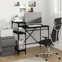 Thumbnail for Schreibtisch mit Regal Schwarz 105x50x90cm Holzwerkstoff Eisen