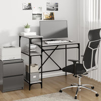 Thumbnail for Schreibtisch mit Regal Grau Sonoma 105x50x90 cm Holzwerkstoff