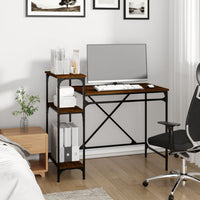 Thumbnail for Schreibtisch mit Regal Braun Eichen-Optik 105x50x90 cm