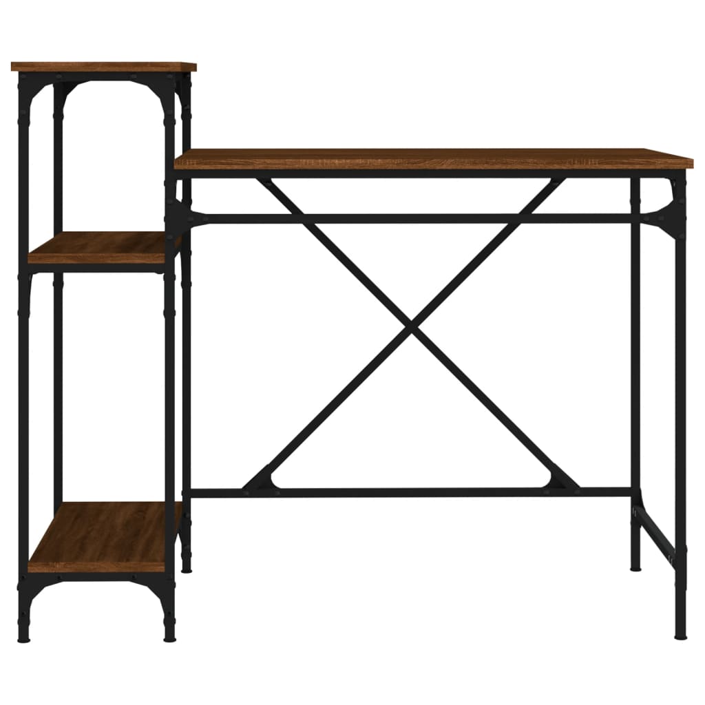 Schreibtisch mit Regal Braun Eichen-Optik 105x50x90 cm