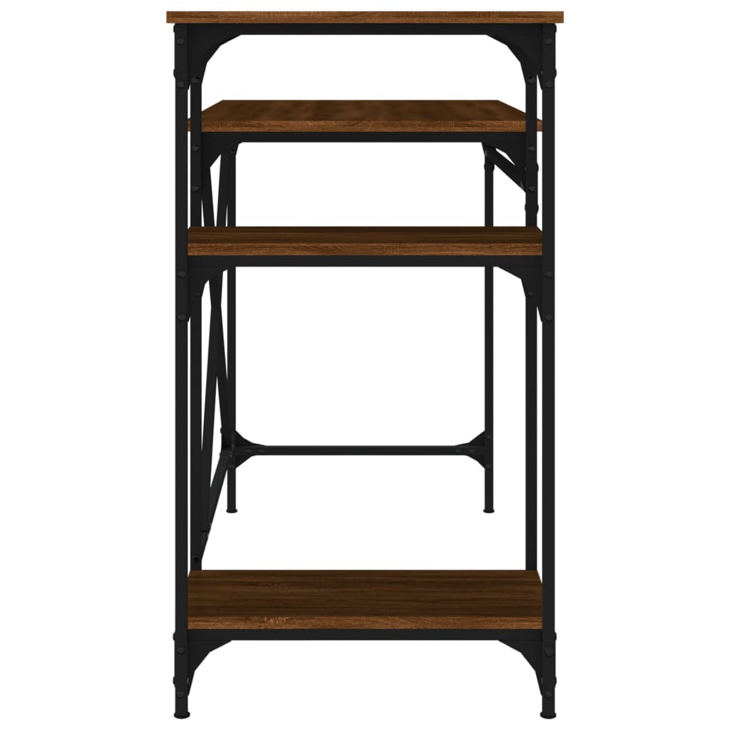 Schreibtisch mit Regal Braun Eichen-Optik 105x50x90 cm