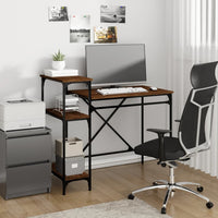 Thumbnail for Schreibtisch mit Regal Braun Eichen-Optik 105x50x90 cm