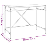 Thumbnail for Schreibtisch Braun Eichen-Optik 100x50x75cm Holzwerkstoff Eisen