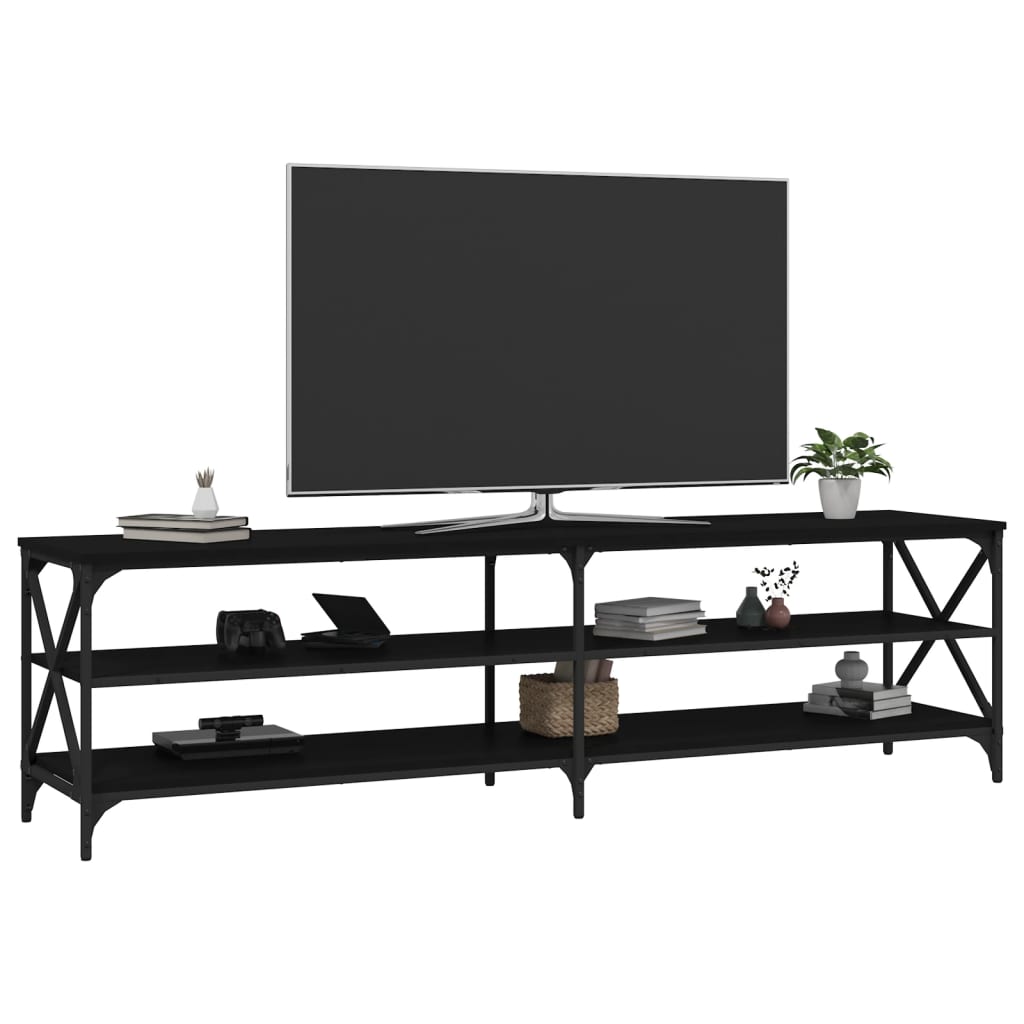 TV-Schrank Schwarz 180x40x50 cm Holzwerkstoff