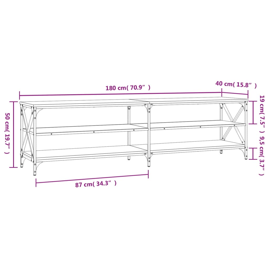 TV-Schrank Sonoma-Eiche 180x40x50 cm Holzwerkstoff