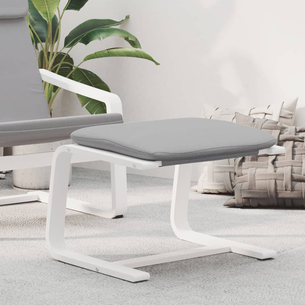 Fußhocker Hellgrau 51x41x40 cm Stoff