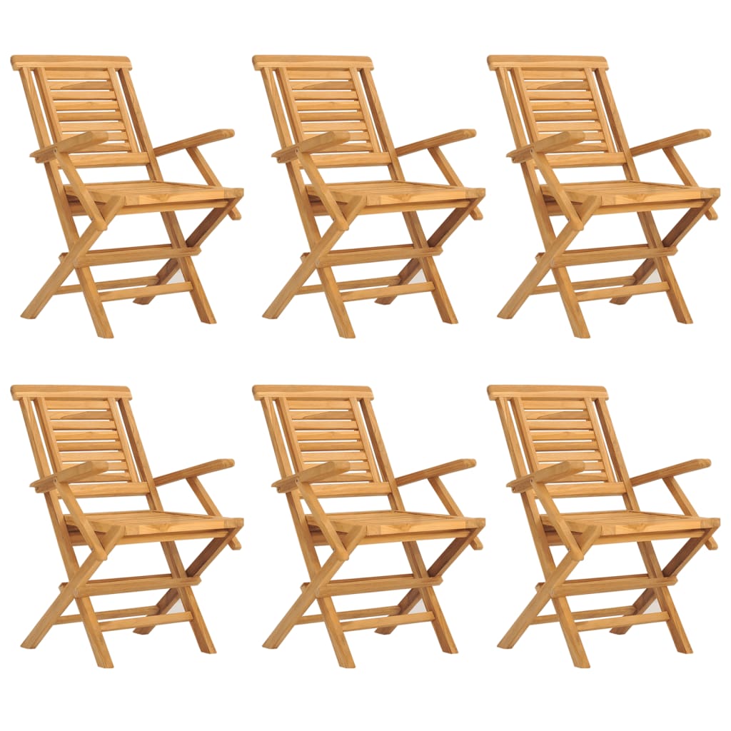 Gartenstühle 6 Stk. Klappbar 56x63x90 cm Massivholz Teak