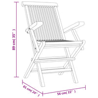 Thumbnail for Gartenstühle 6 Stk. Klappbar Grau 56x61x89 cm Massivholz Teak