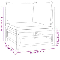 Thumbnail for 4-tlg. Garten-Lounge-Set mit Hellgrauen Kissen Bambus