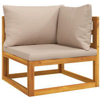 Thumbnail for 12-tlg. Garten-Lounge-Set mit Taupe Kissen Massivholz
