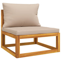 Thumbnail for 12-tlg. Garten-Lounge-Set mit Taupe Kissen Massivholz