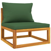 Thumbnail for 5-tlg. Garten-Lounge-Set mit Grünen Kissen Massivholz
