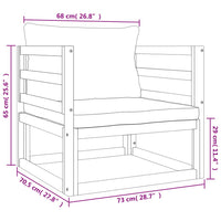 Thumbnail for 7-tlg. Garten-Lounge-Set mit Grünen Kissen Massivholz