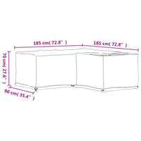 Thumbnail for Gartenmöbel-Abdeckungen in L-Form 2 Stk. 12 Ösen 185x185x70 cm