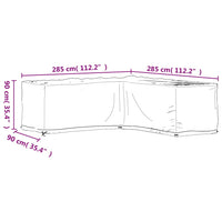 Thumbnail for Gartenmöbel-Abdeckungen in L-Form 2 Stk. 16 Ösen 285x285x90 cm