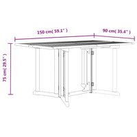 Thumbnail for Garten-Klapptisch Butterfly 150x90x75 cm Massivholz Teak
