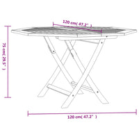 Thumbnail for Gartentisch Klappbar 120x120x75 cm Massivholz Teak