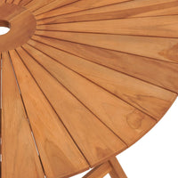 Thumbnail for Gartentisch Klappbar Ø 85x75 cm Massivholz Teak