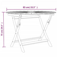 Thumbnail for Gartentisch Klappbar Ø 85x75 cm Massivholz Teak