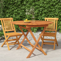 Thumbnail for Gartentisch Klappbar Ø 85x75 cm Massivholz Teak