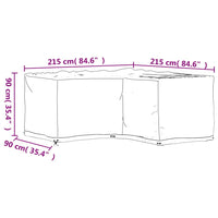 Thumbnail for Gartenmöbel-Abdeckung in L-Form 16 Ösen 215x215x90 cm