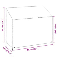 Thumbnail for Abdeckung für Gartenbank 8 Ösen 160x70x70/88 cm Polyethylen