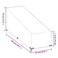 Thumbnail for Abdeckung für Sonnenliege 12 Ösen 205x75x40/70 cm Polyethylen