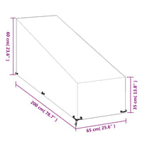 Thumbnail for Abdeckung für Sonnenliege 12 Ösen 200x65x35/60 cm Polyethylen