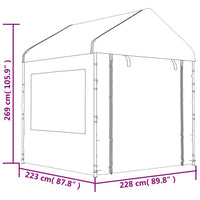 Thumbnail for Pavillon mit Dach Weiß 4,46x2,28x2,69 m Polyethylen