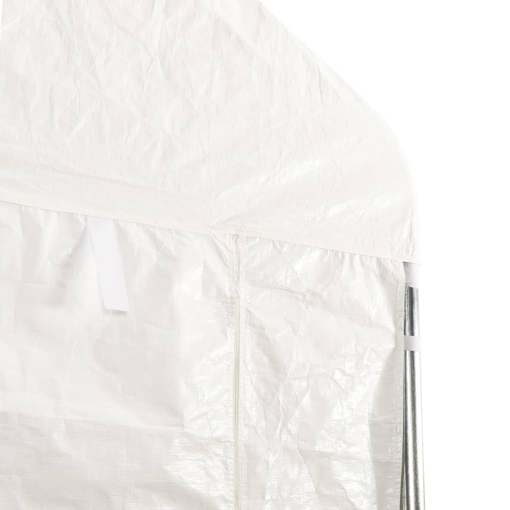Pavillon mit Dach Weiß 6,69x2,28x2,69 m Polyethylen