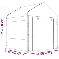 Thumbnail for Pavillon mit Dach Weiß 6,69x2,28x2,69 m Polyethylen