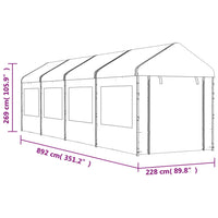 Thumbnail for Pavillon mit Dach Weiß 8,92x2,28x2,69 m Polyethylen