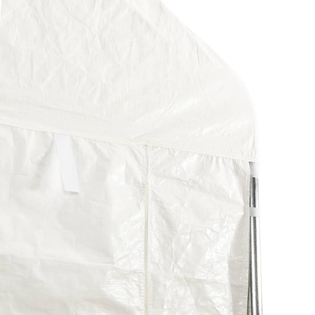 Pavillon mit Dach Weiß 15,61x2,28x2,69 m Polyethylen