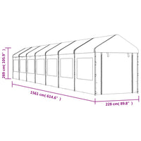 Thumbnail for Pavillon mit Dach Weiß 15,61x2,28x2,69 m Polyethylen