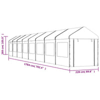 Thumbnail for Pavillon mit Dach Weiß 17,84x2,28x2,69 m Polyethylen