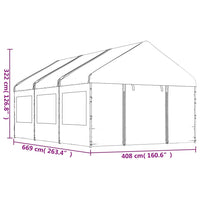 Thumbnail for Pavillon mit Dach Weiß 6,69 x 4,08 x 3,22 m Polyethylen