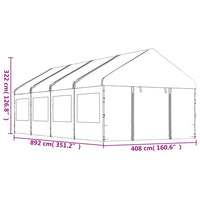 Thumbnail for Pavillon mit Dach Weiß 8,92x4,08x3,22 m Polyethylen