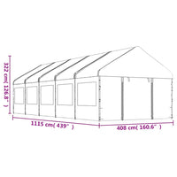 Thumbnail for Pavillon mit Dach Weiß 11,15x4,08x3,22 m Polyethylen