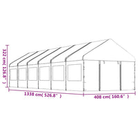 Thumbnail for Pavillon mit Dach Weiß 13,38x4,08x3,22 m Polyethylen