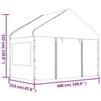 Thumbnail for Pavillon mit Dach Weiß 13,38x4,08x3,22 m Polyethylen