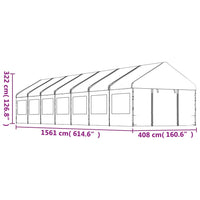 Thumbnail for Pavillon mit Dach Weiß 15,61x4,08x3,22 m Polyethylen