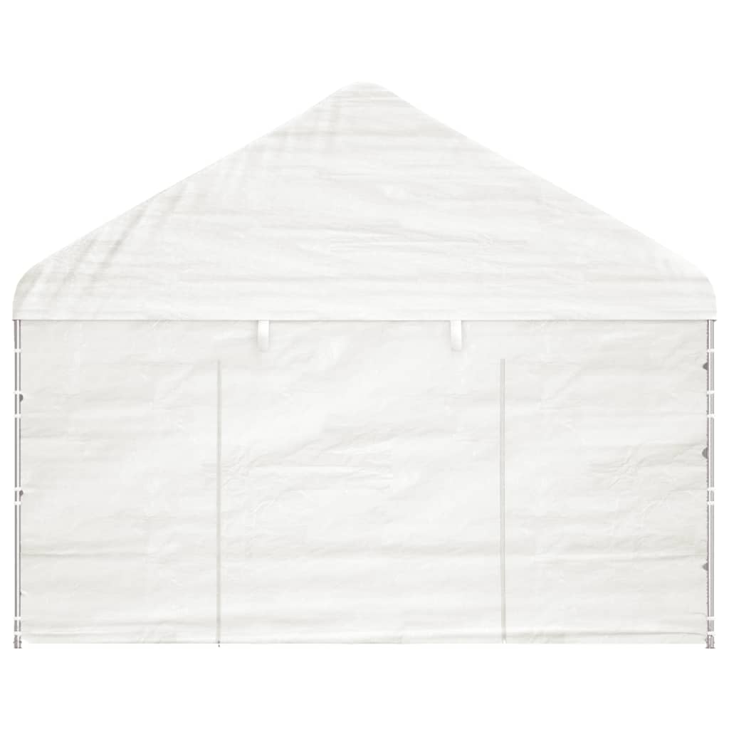 Pavillon mit Dach Weiß 20,07x4,08x3,22 m Polyethylen