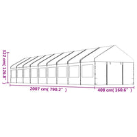 Thumbnail for Pavillon mit Dach Weiß 20,07x4,08x3,22 m Polyethylen