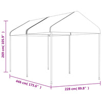 Thumbnail for Pavillon mit Dach Weiß 4,46x2,28x2,69 m Polyethylen