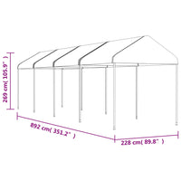 Thumbnail for Pavillon mit Dach Weiß 8,92x2,28x2,69 m Polyethylen