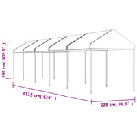 Thumbnail for Pavillon mit Dach Weiß 11,15x2,28x2,69 m Polyethylen