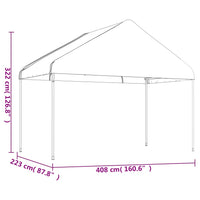 Thumbnail for Pavillon mit Dach Weiß 4,46x4,08x3,22 m Polyethylen