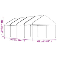 Thumbnail for Pavillon mit Dach Weiß 8,92x4,08x3,22 m Polyethylen